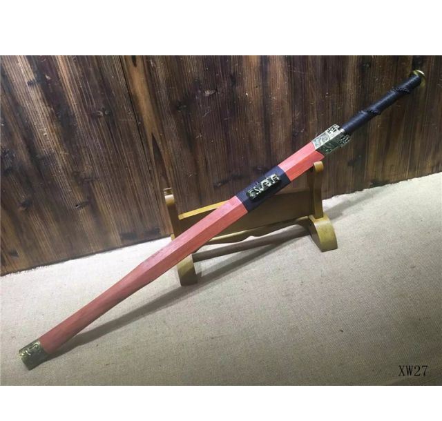 红木花纹钢发红锋利款汉武剑
