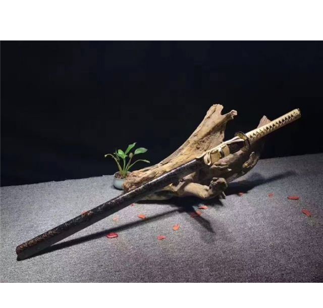 手工T10烧刃武士直刀--蝶恋花