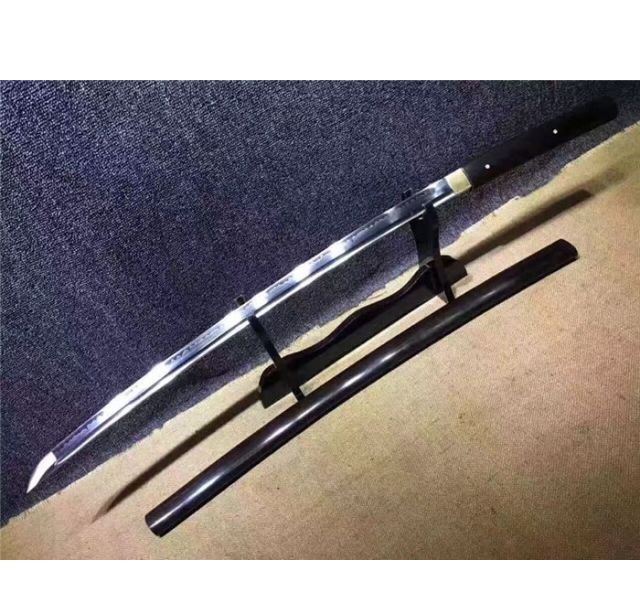 正宗黑檀T10烧刃弯款唐刀