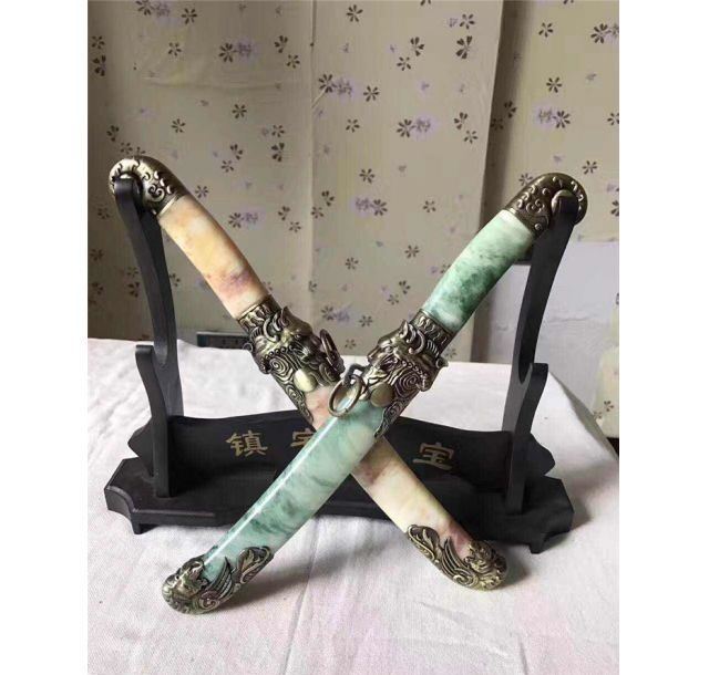 新款仿翡翠玉玛瑙迷你版虎头刀