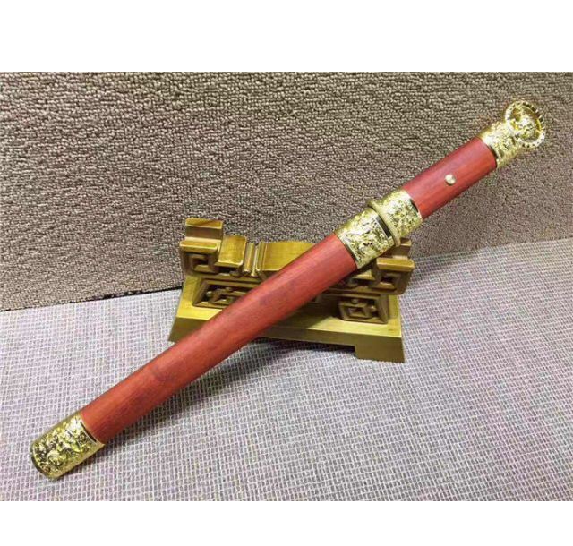 红木龙纹小唐刀