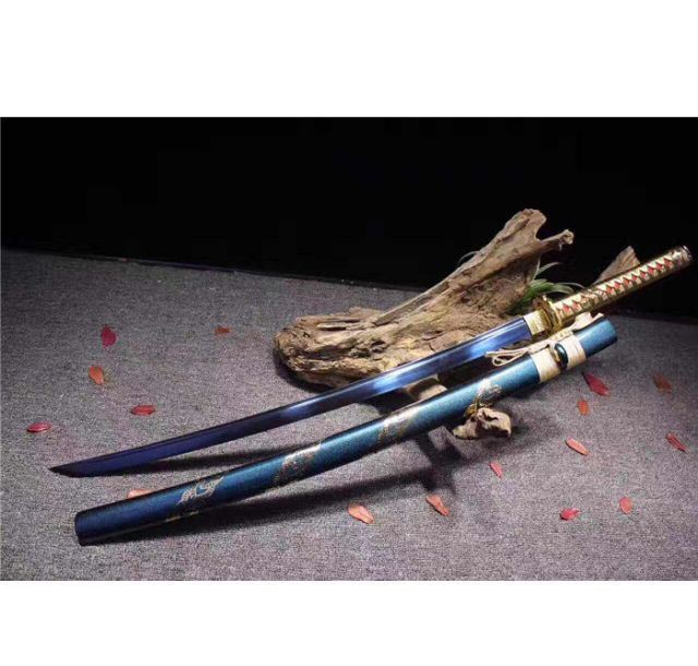 高碳钢烤兰武士刀--藏龙