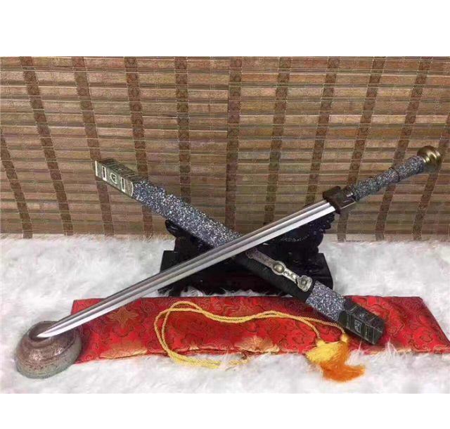 雪花如意汉剑-锰钢双槽版
