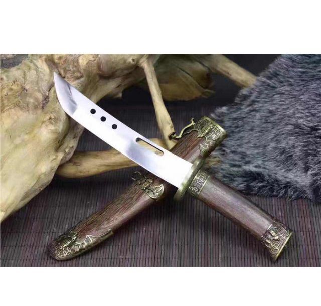 纳福小刀—8寸高锰钢花梨木