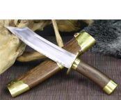 飞鱼猎刀-8寸弹簧钢花梨木包铜