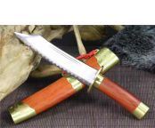 飞鱼猎刀-8寸弹簧钢红木包铜