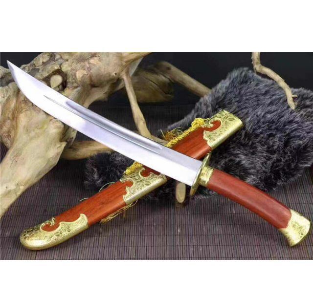 格桑清刀-12寸高锰钢仿金红木