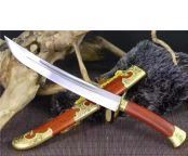 格桑清刀-12寸高锰钢仿金红木